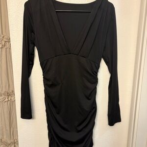Elegant Black Long Sleeve Dress